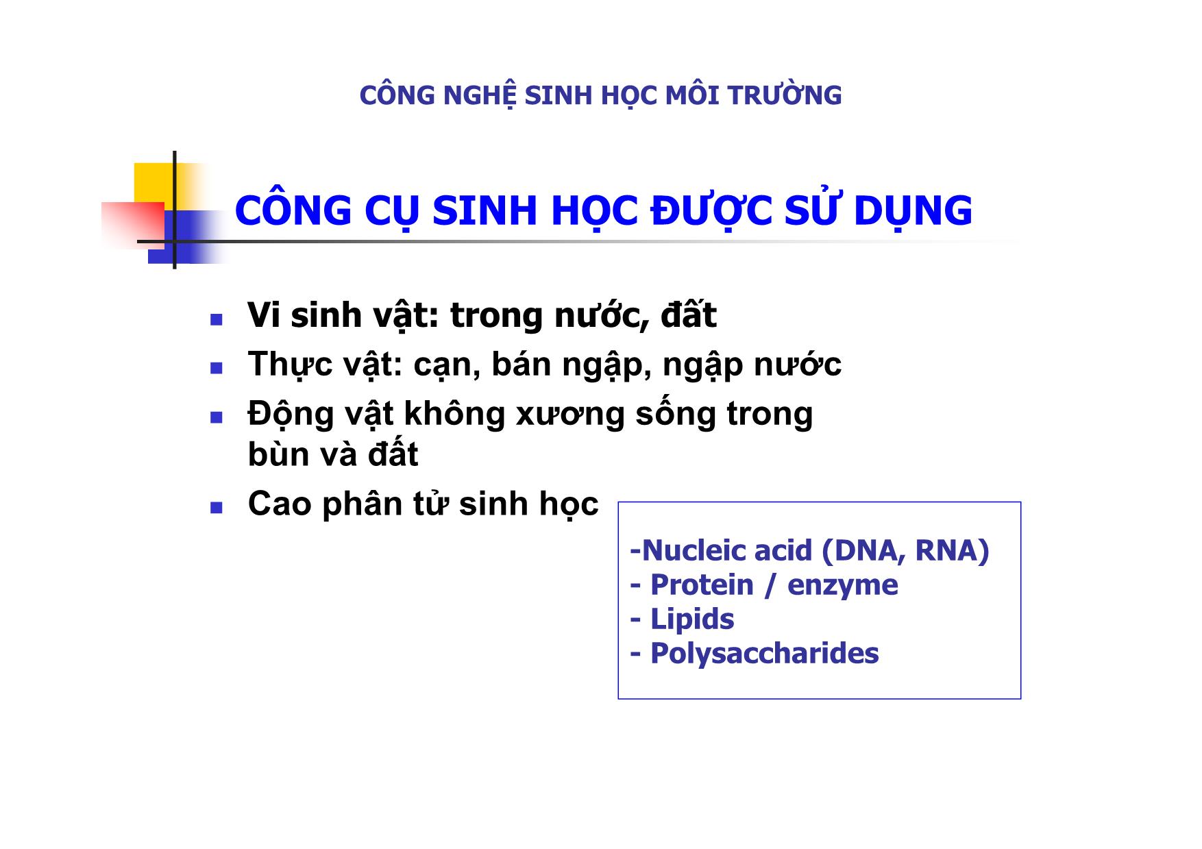 Bài giảng môn Công nghệ sinh học môi trường trang 7