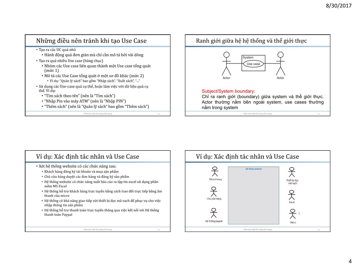 Bài giảng Phân tích thiết kế hướng đối tượng - Chương 3: Mô hình Use Case trang 4