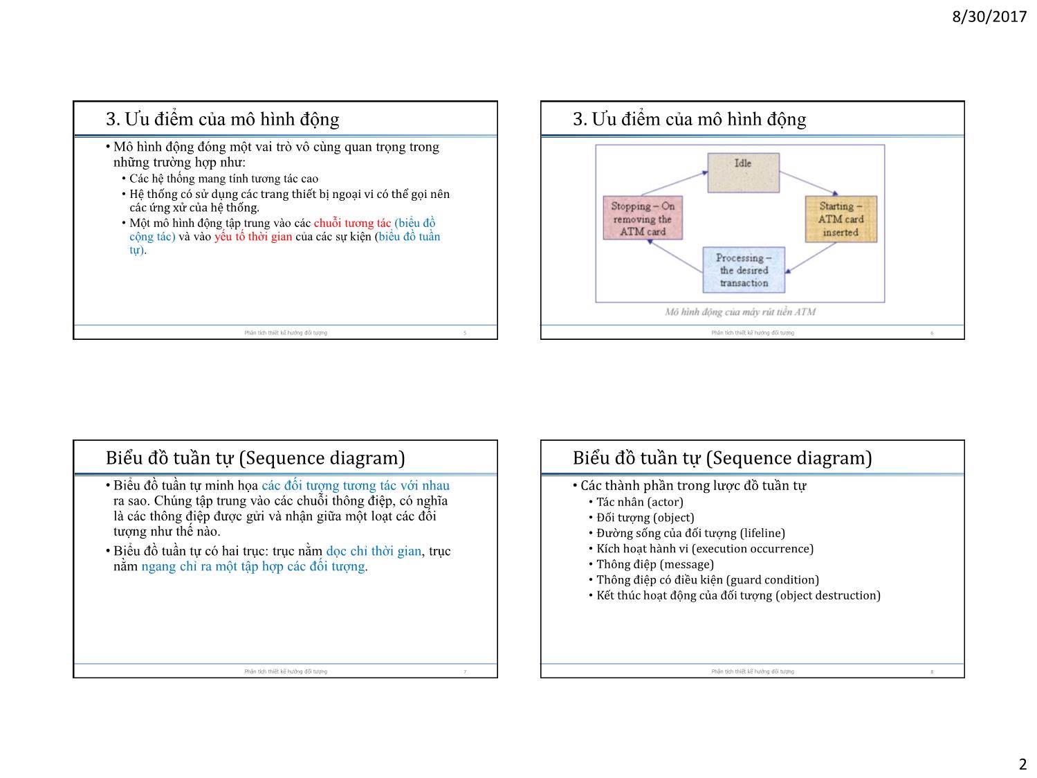 Bài giảng Phân tích thiết kế hướng đối tượng - Chương 4: Phân tích và thiết kế hệ thống ở trạng thái động trang 2