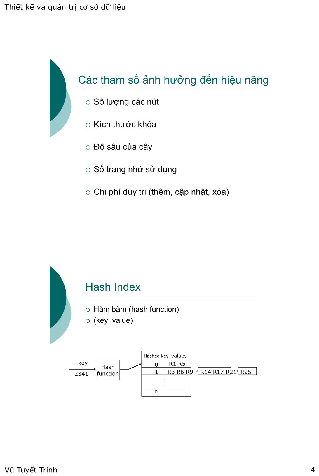 Bài giảng Thiết kế và quản trị cơ sở dữ liệu - Tổ chức Index hiệu quả trang 4