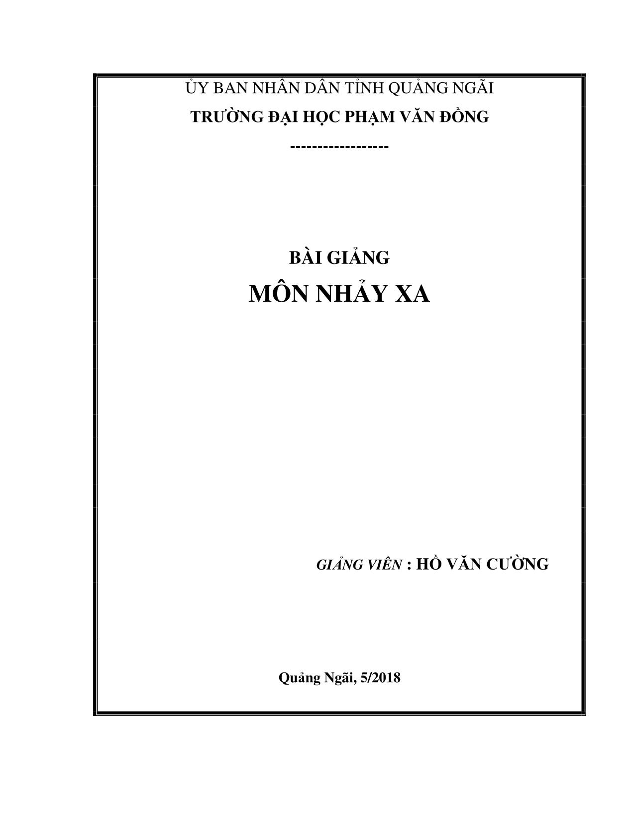 Bài giảng môn Nhảy xa trang 1