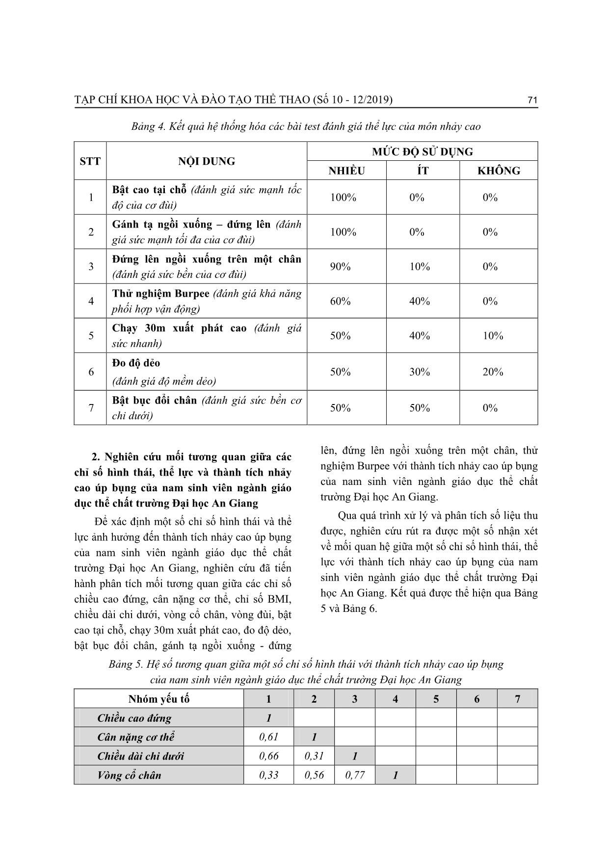 Một số nhân tố ảnh hưởng đến thành tích nhảy cao úp bụng của nam sinh viên ngành giáo dục thể chất trường Đại học An Giang trang 5