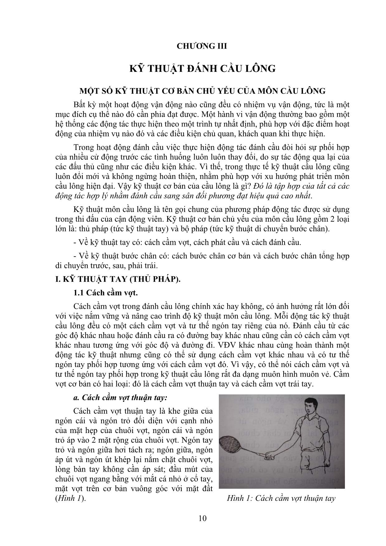 Giáo trình môn Cầu lông trang 10