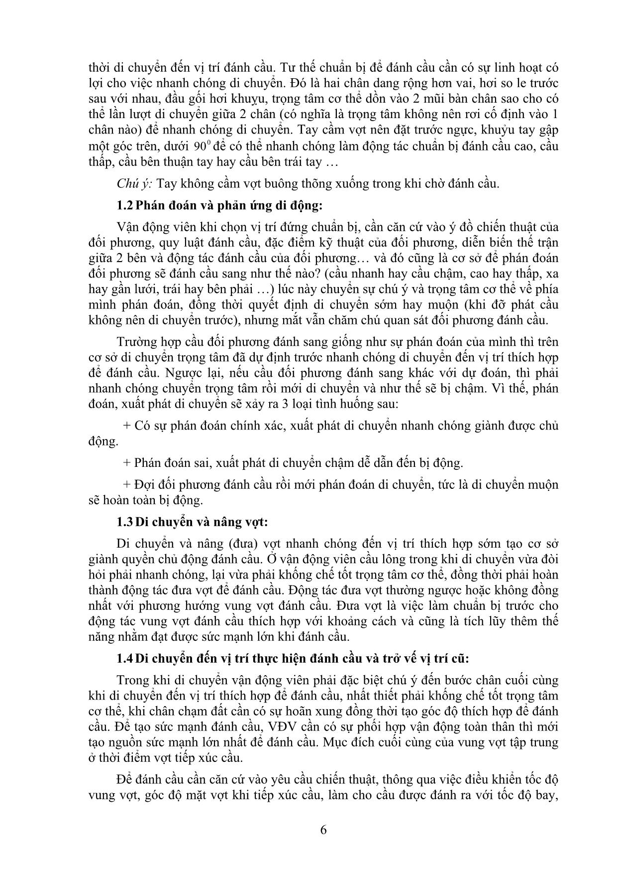 Giáo trình môn Cầu lông trang 6