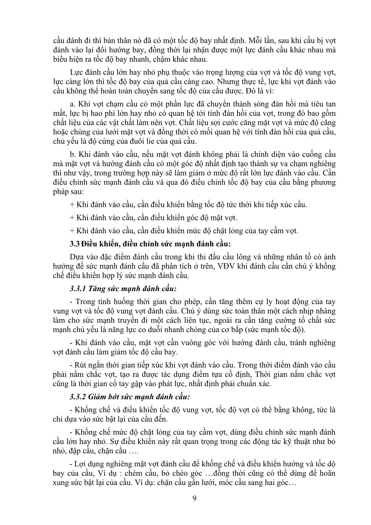 Giáo trình môn Cầu lông trang 9