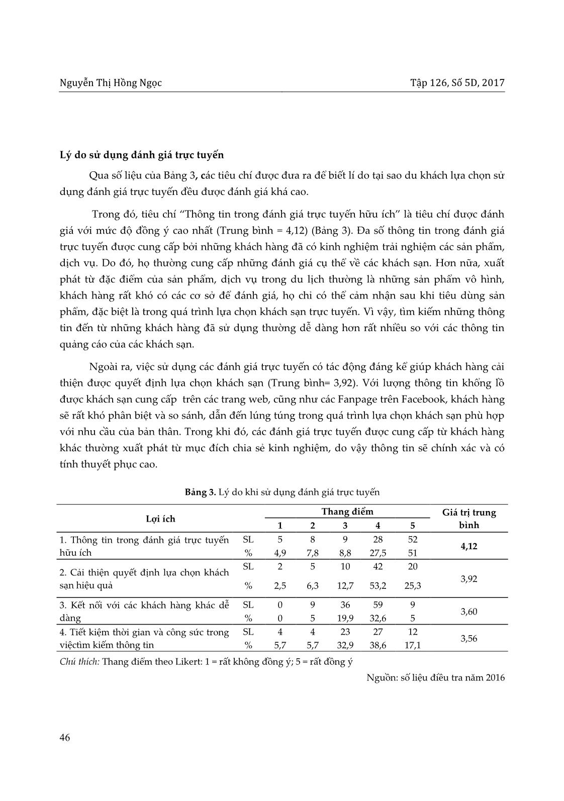 Ảnh hưởng của đánh giá trực tuyến đến quyết định lựa chọn khách sạn của khách du lịch khi đến Huế trang 6