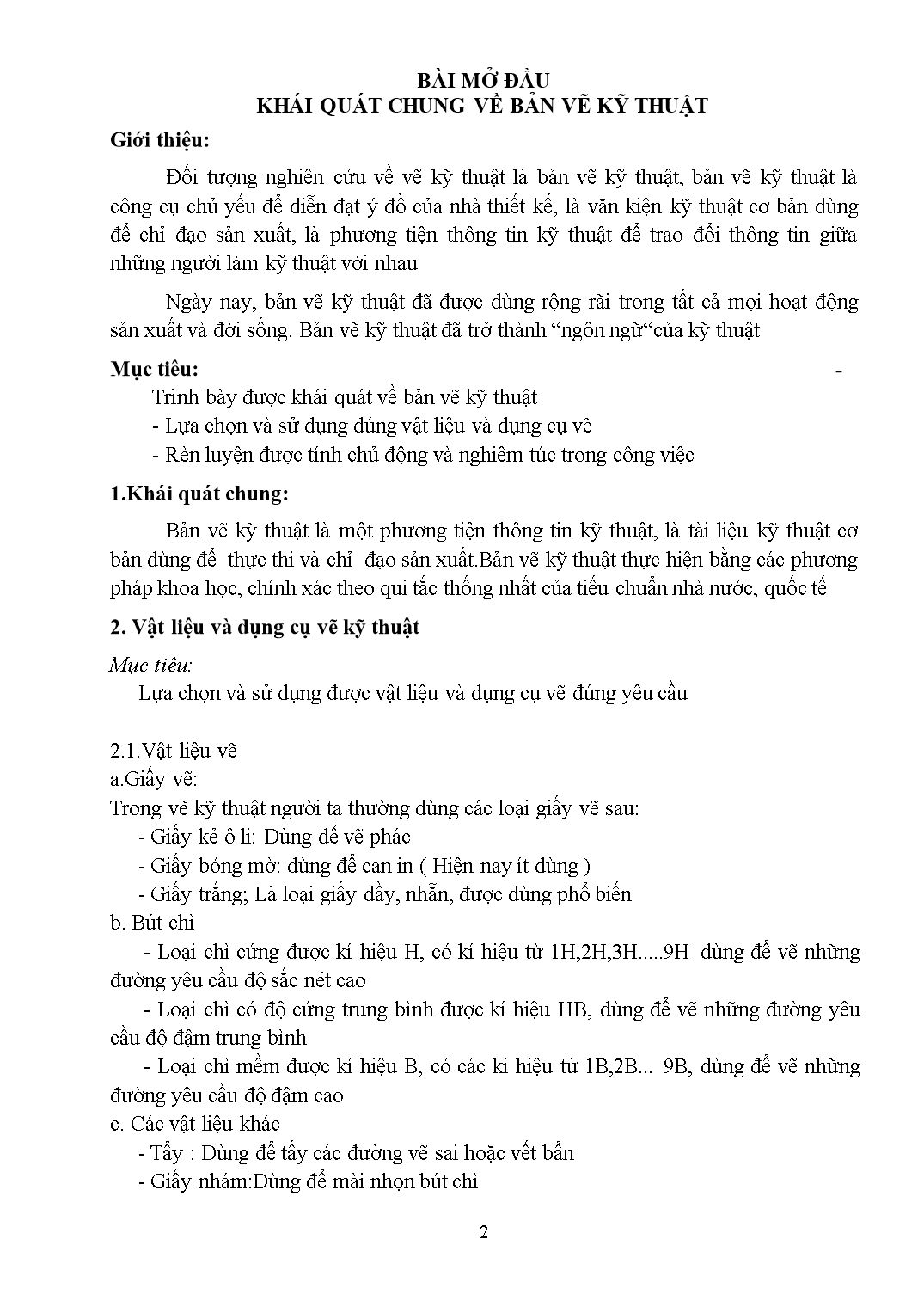 Giáo trình Vẽ kỹ thuật - Trường Cao đẳng Xây dựng Thành phố Hồ Chí Minh trang 3