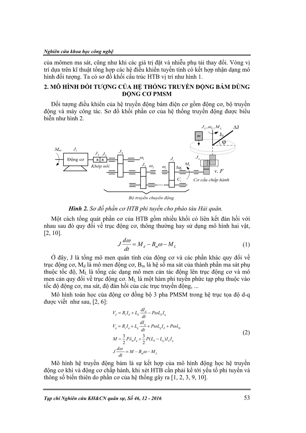 Tổng hợp bộ điều khiển vị trí cho hệ thống truyền động bám điện cơ sử dụng động cơ PMSM trang 2