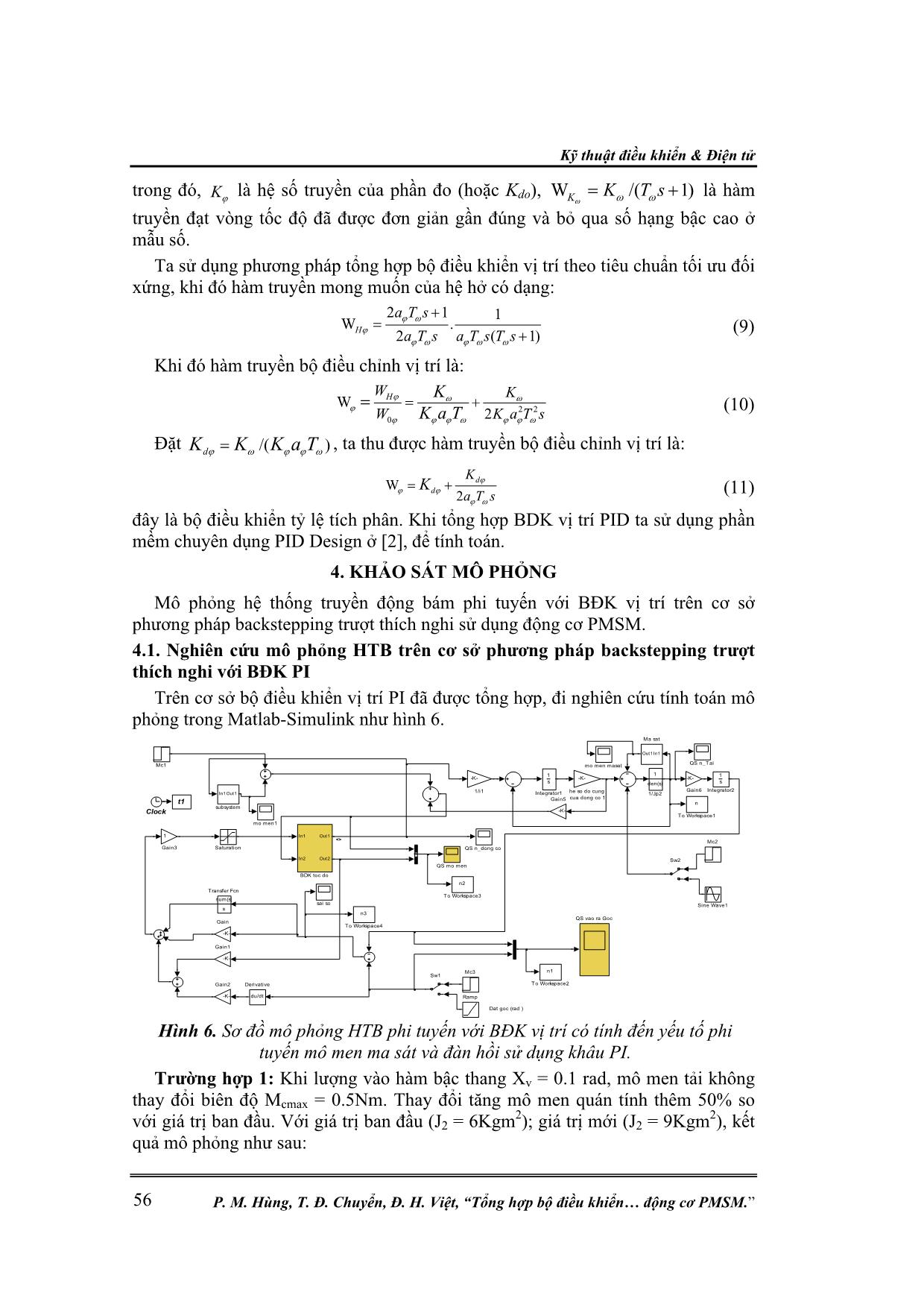 Tổng hợp bộ điều khiển vị trí cho hệ thống truyền động bám điện cơ sử dụng động cơ PMSM trang 5