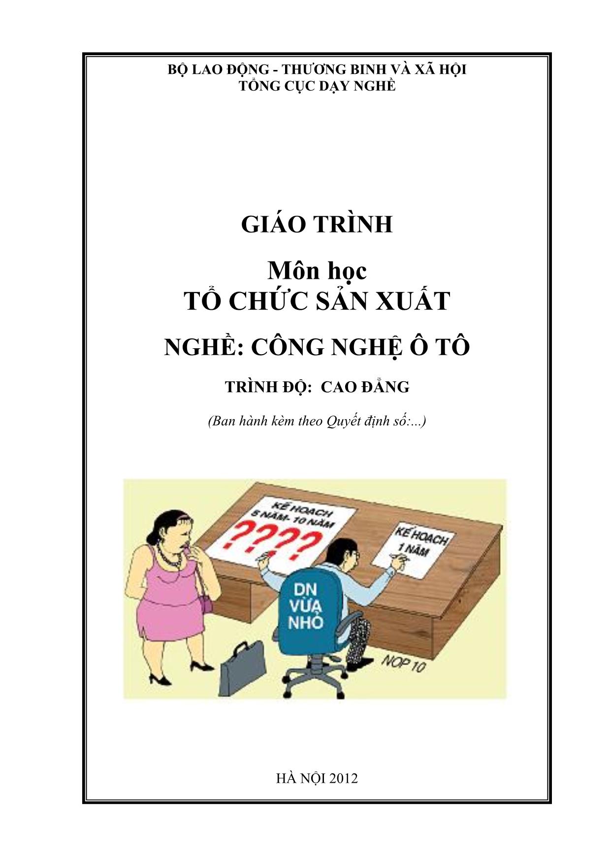 Giáo trình Tổ chức sản xuất (Nghề Công nghệ ô tô) trang 1