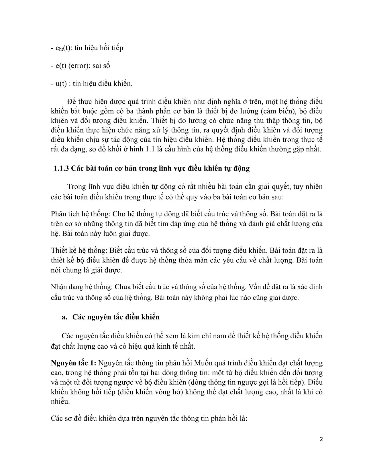 Bài giảng Hệ thống điều khiển tự động - Trường Đại học Phạm Văn Đồng trang 6