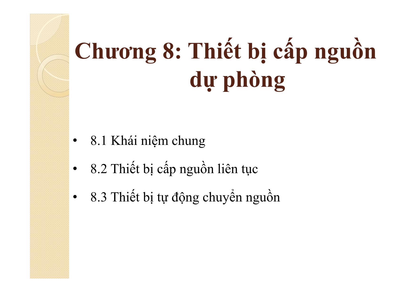 Bài giảng Khí cụ điện - Chương 8: Thiết bị cấp nguồn dự phòng trang 3