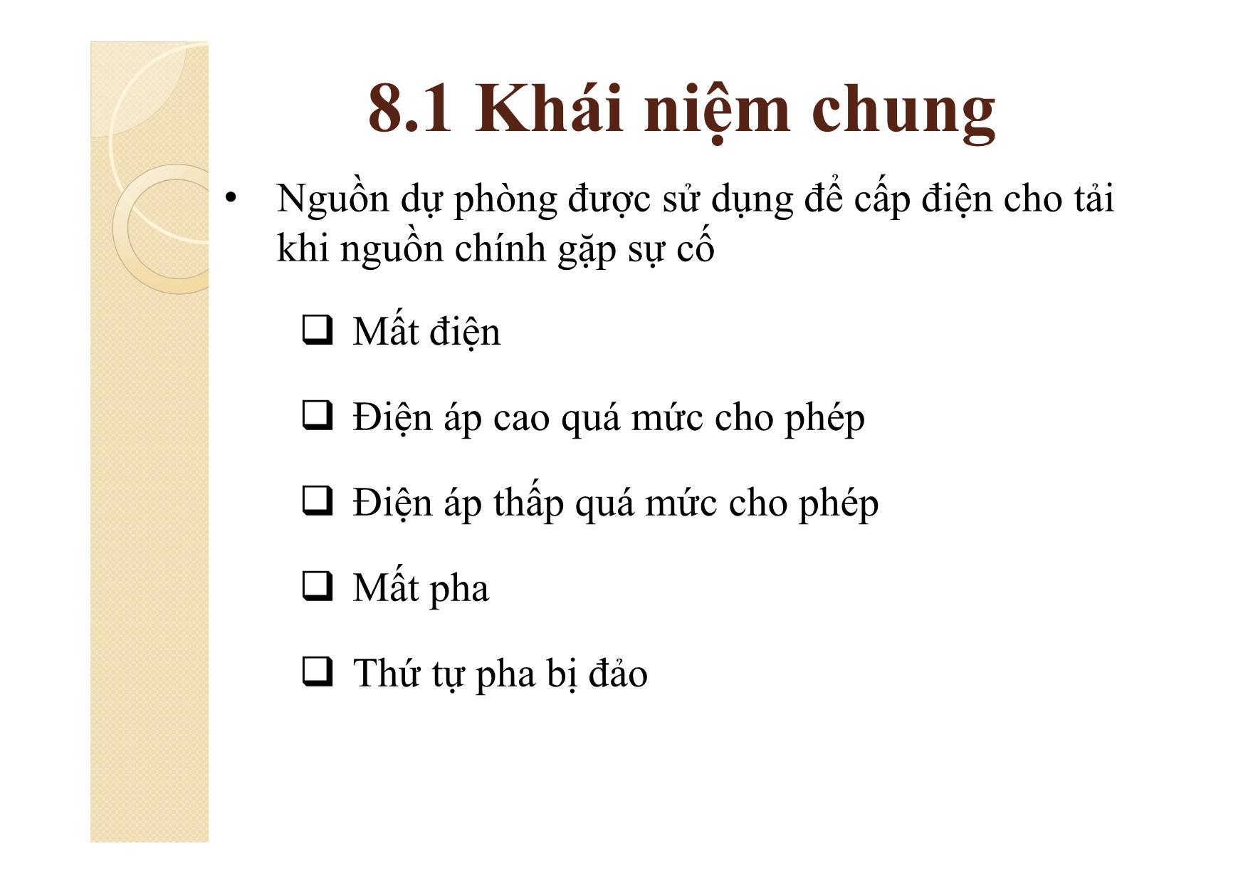 Bài giảng Khí cụ điện - Chương 8: Thiết bị cấp nguồn dự phòng trang 4