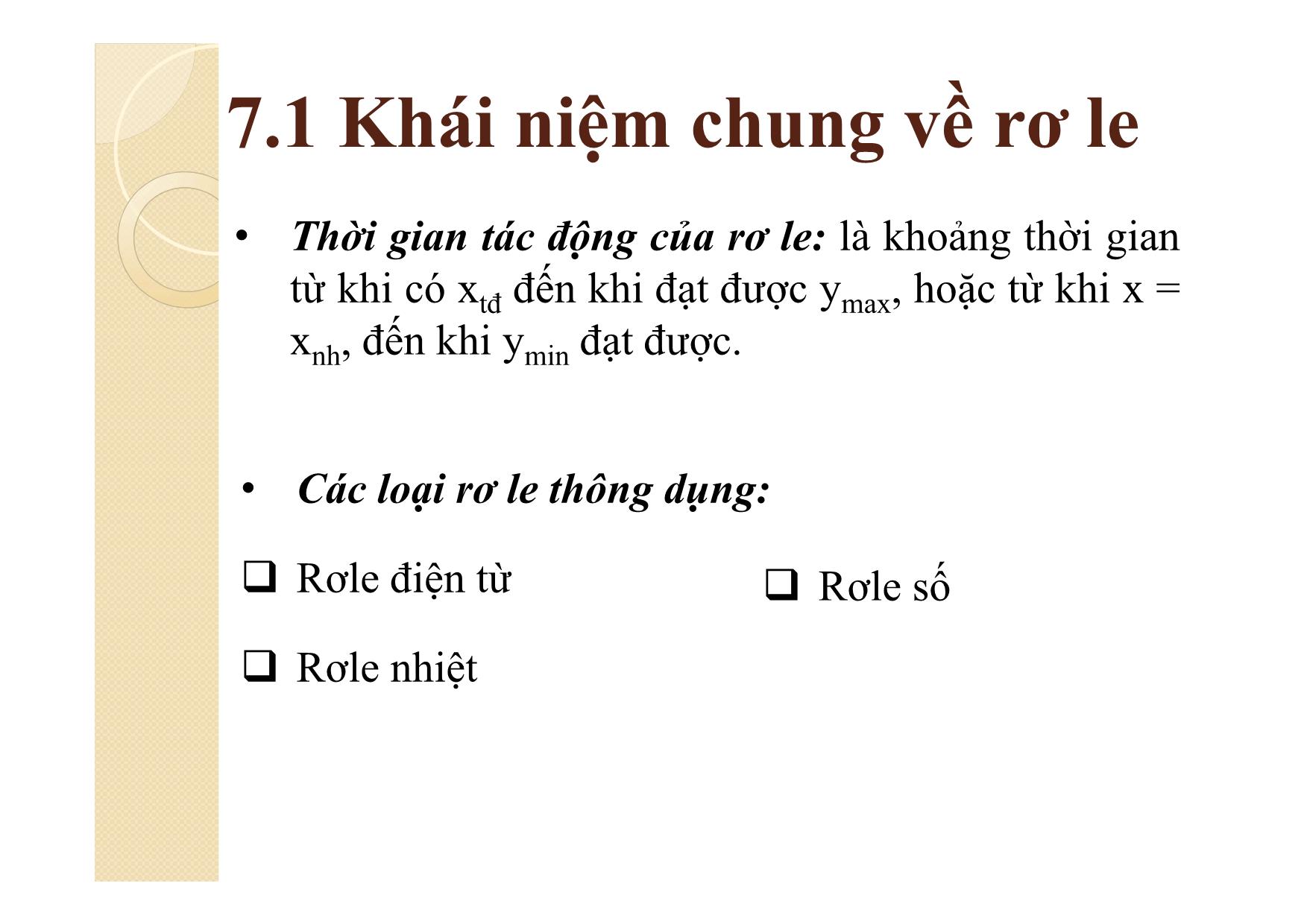 Bài giảng Khí cụ điện - Chương 7: Rơ le trang 6