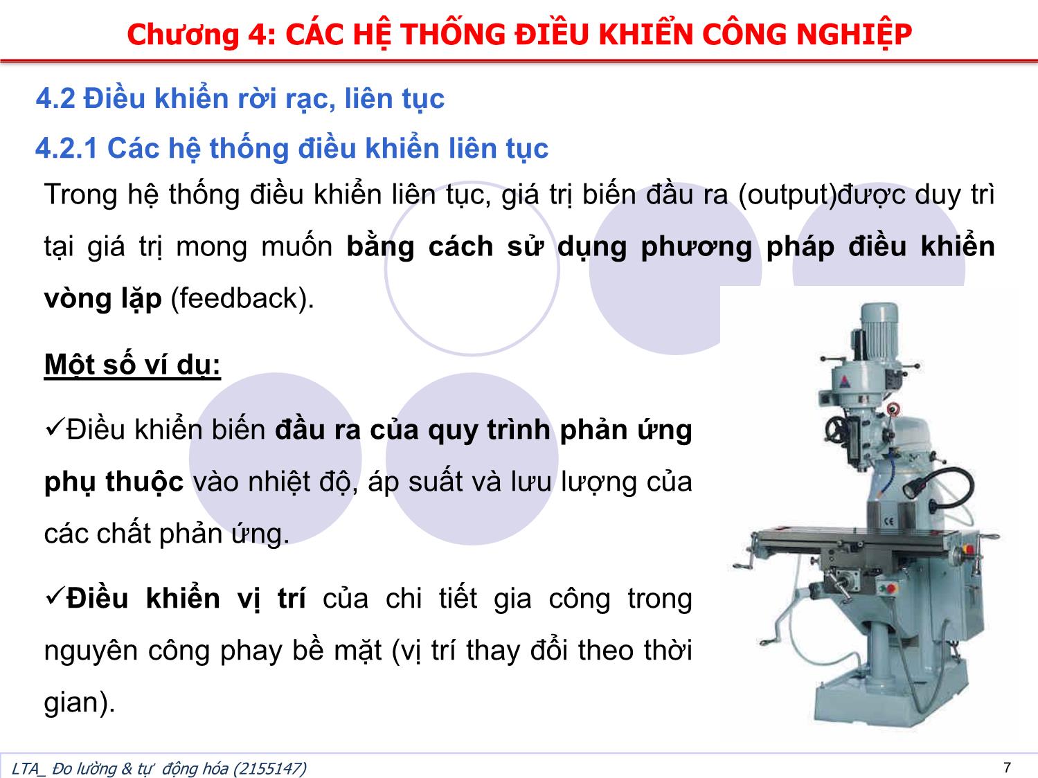 Bài giảng Đo lường và tự động hóa - Chương 4: Các hệ thống điều khiển công nghiệp trang 7