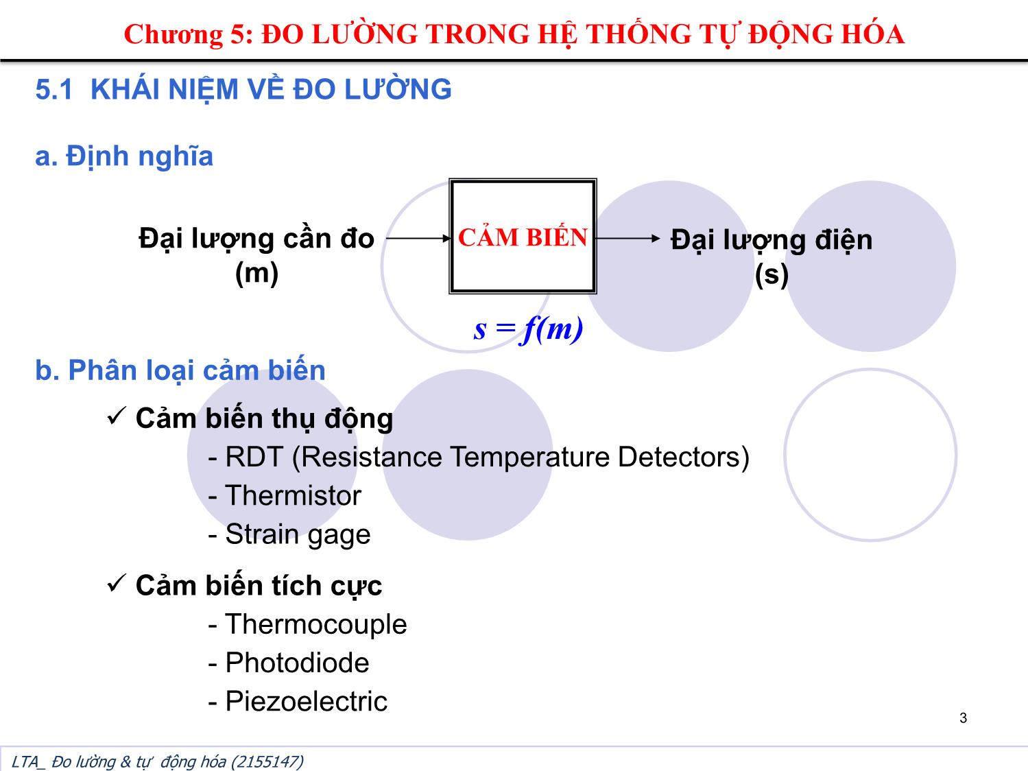 Bài giảng Đo lường và tự động hóa - Chương 5: Đo lường trong hệ thống tự động hóa trang 3