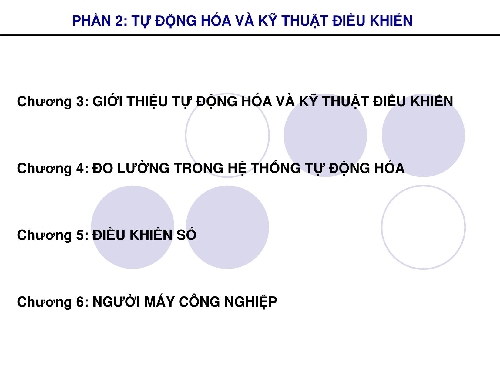 Bài giảng Đo lường và tự động hóa - Chương 3: Giới thiệu tự động hóa và kỹ thuật điều khiển trang 1