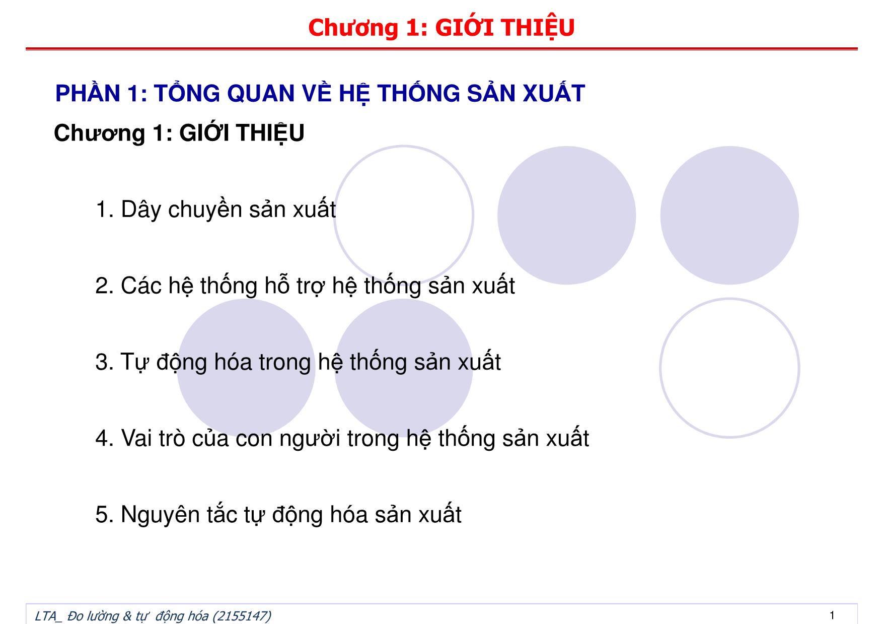 Bài giảng Đo lường và tự động hóa - Chương 1: Giới thiệu trang 1