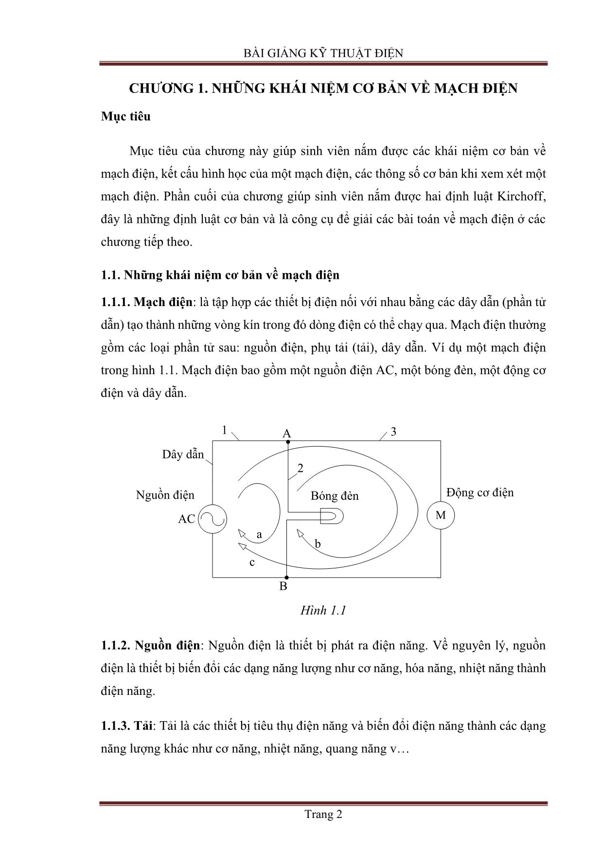 Bài giảng môn Kỹ thuật điện trang 3