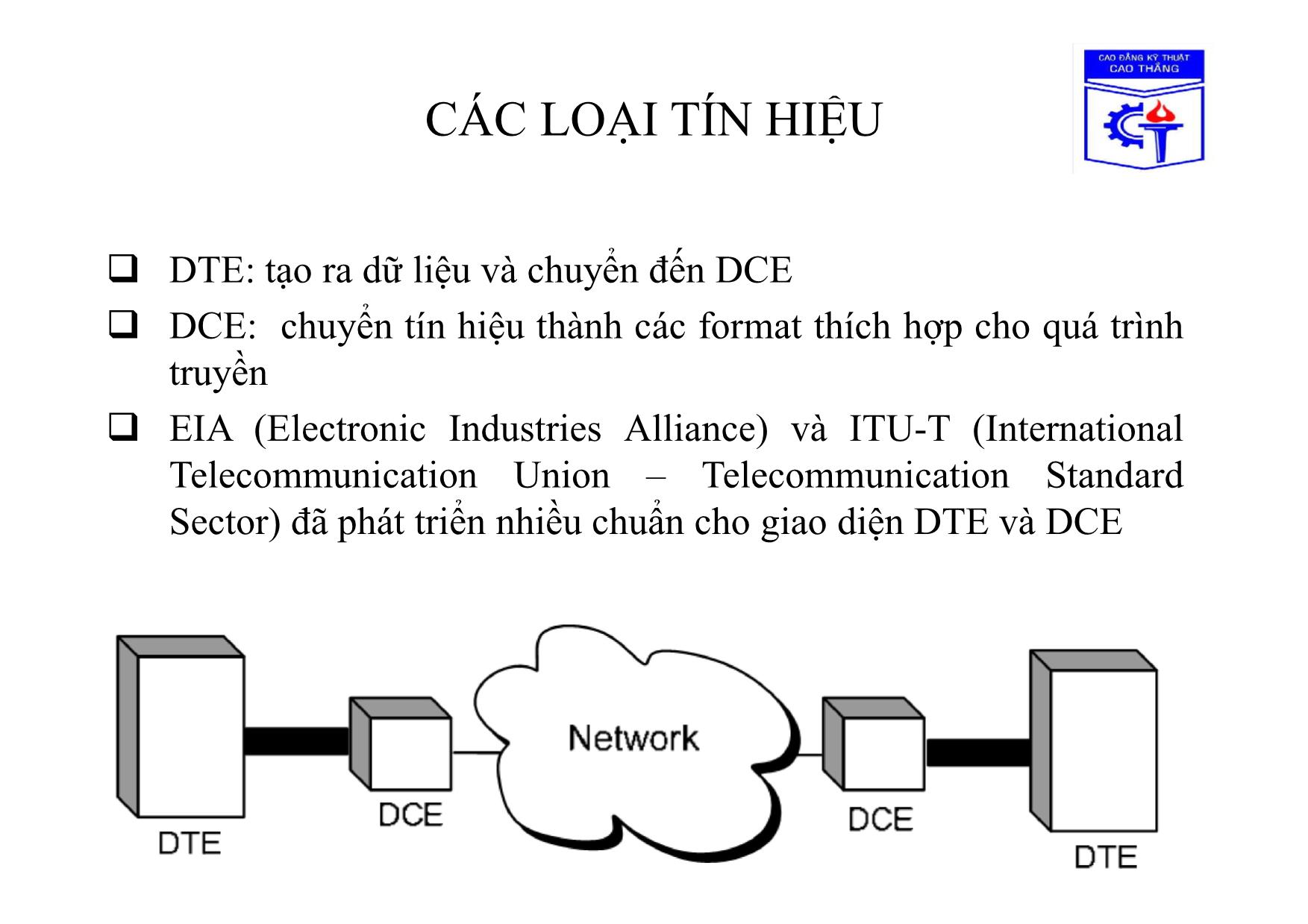 Bài giảng Truyền số liệu - Chương 2: Giao tiếp vật lý và môi trường truyền dữ liệu trang 4