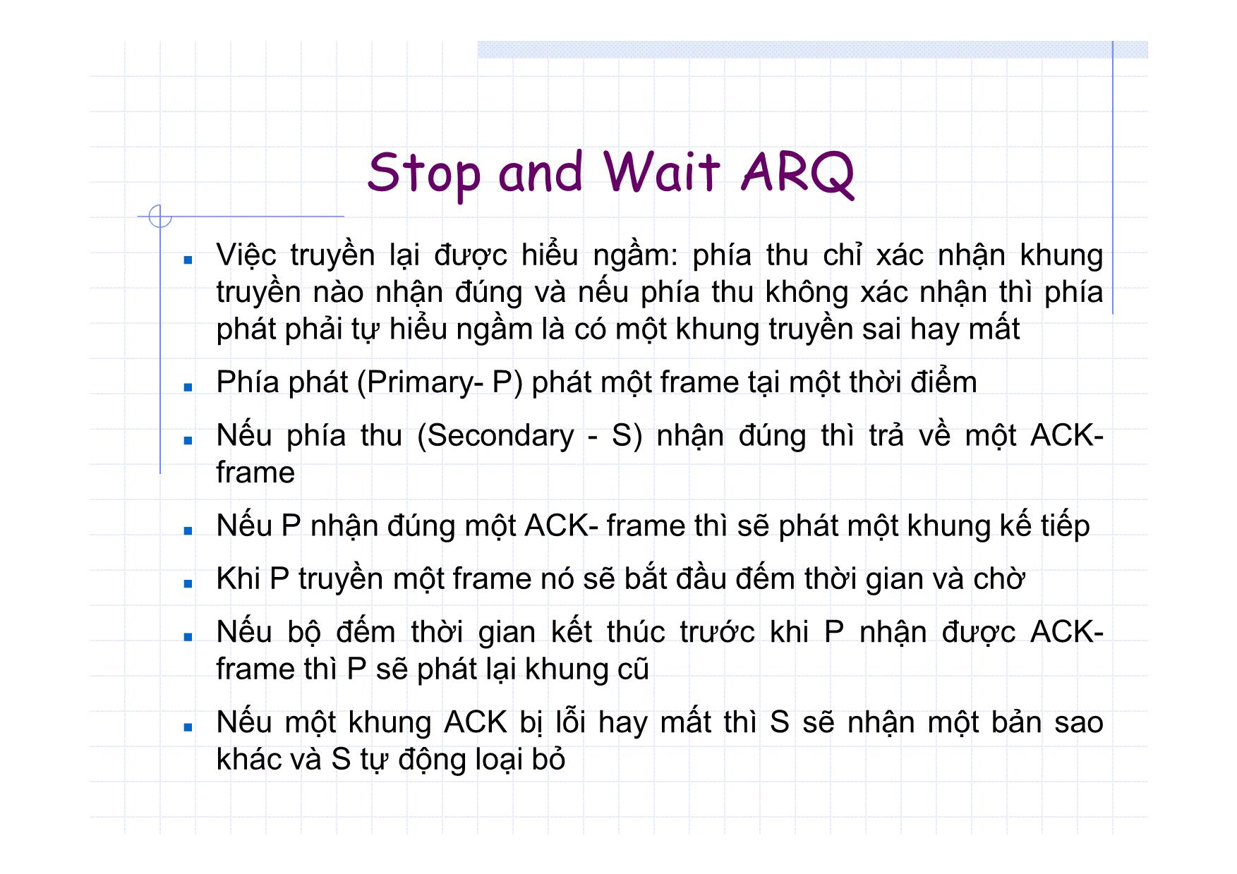 Bài giảng Truyền số liệu - Chương 5: Các nghi thức cơ sở và nghi thức điều khiển liên kết số liệu trang 7