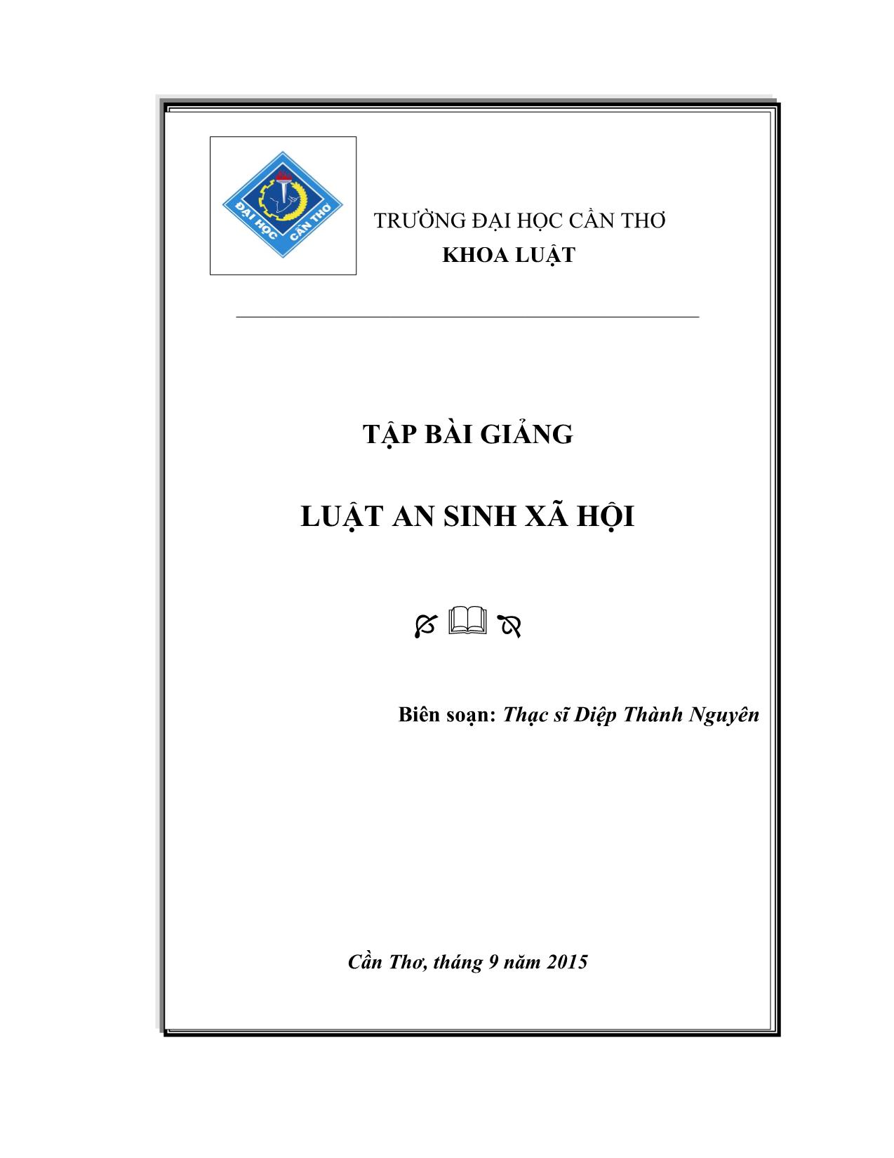 Tập bài giảng Luật an sinh xã hội trang 1