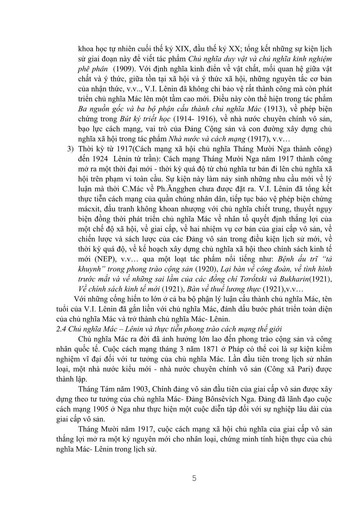 Bài giảng Những nguyên lý cơ bản của chủ nghĩa Mác - Lênin (Phần 1) trang 5