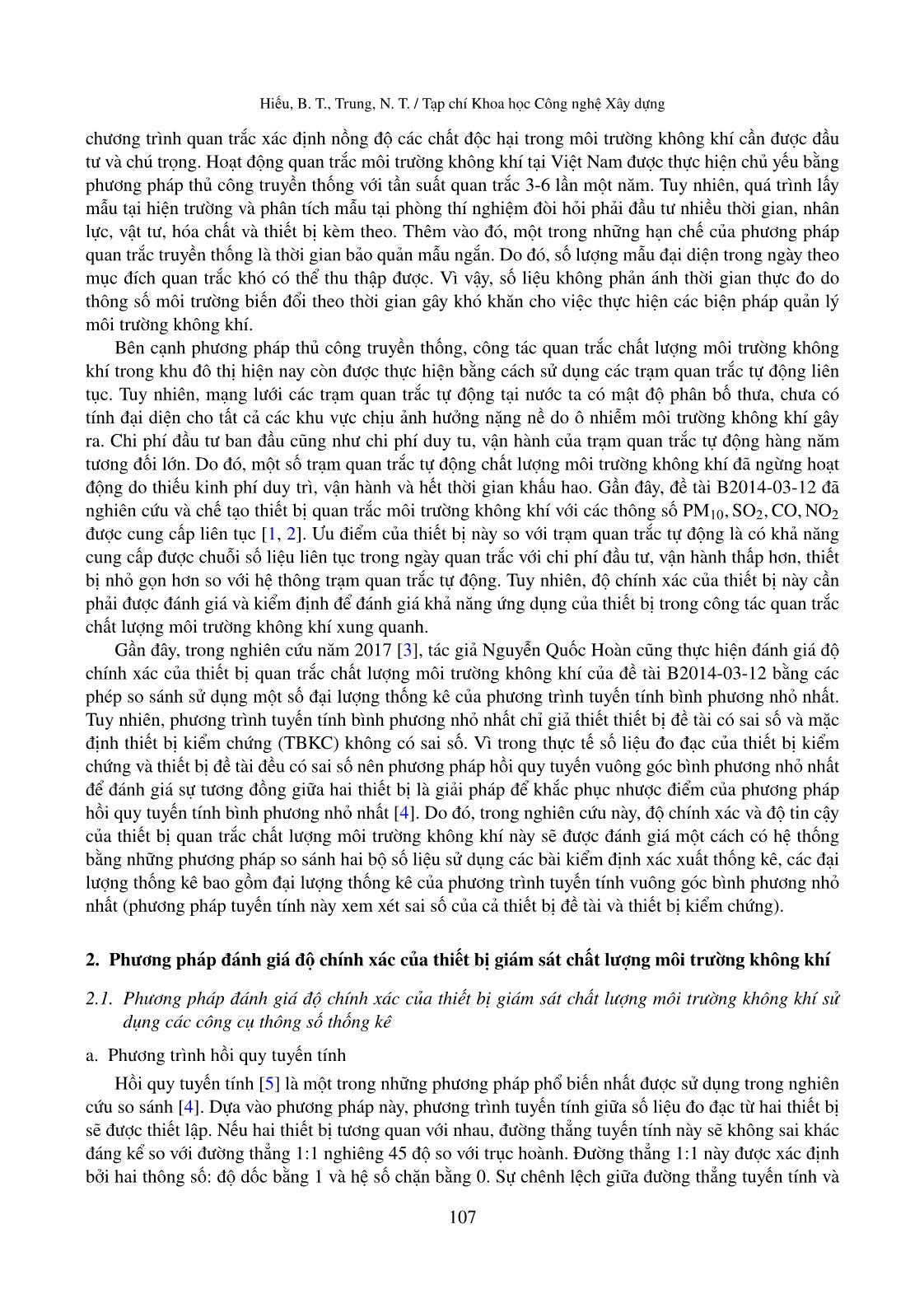 Đánh giá độ tin cậy của thiết bị giám sát chất lượng môi trường không khí trong công tác quan trắc môi trường không khí xung quanh trang 2