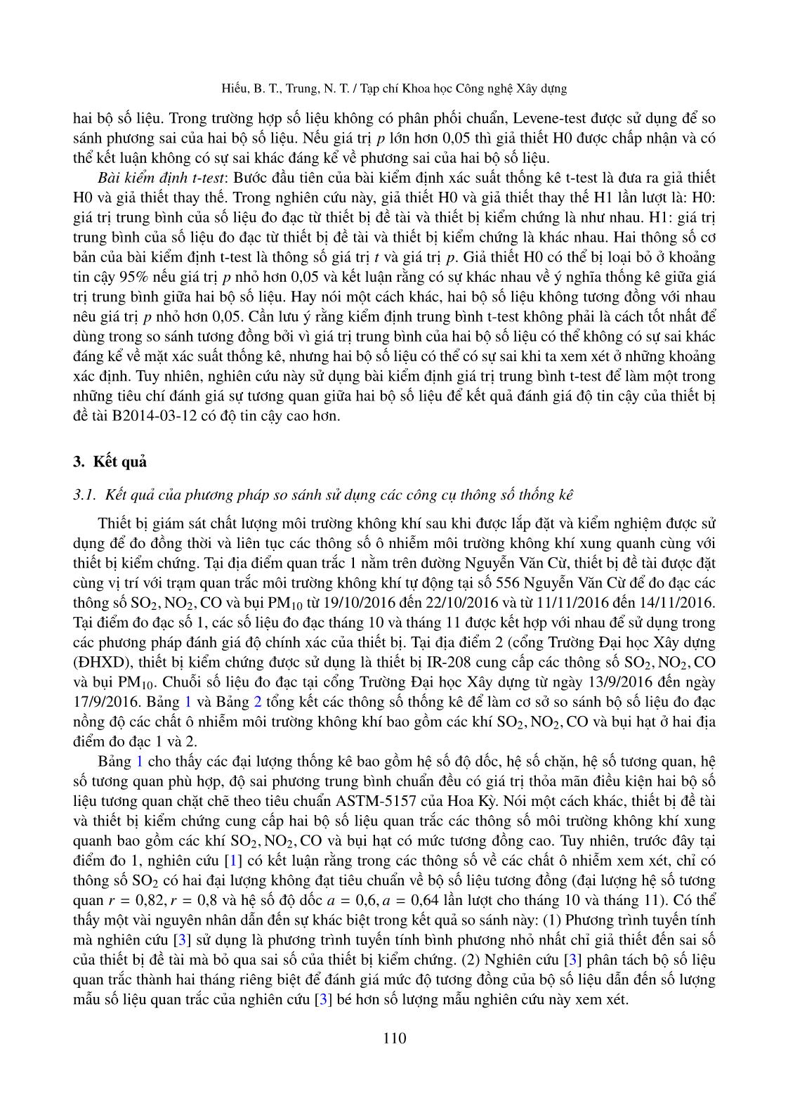 Đánh giá độ tin cậy của thiết bị giám sát chất lượng môi trường không khí trong công tác quan trắc môi trường không khí xung quanh trang 5
