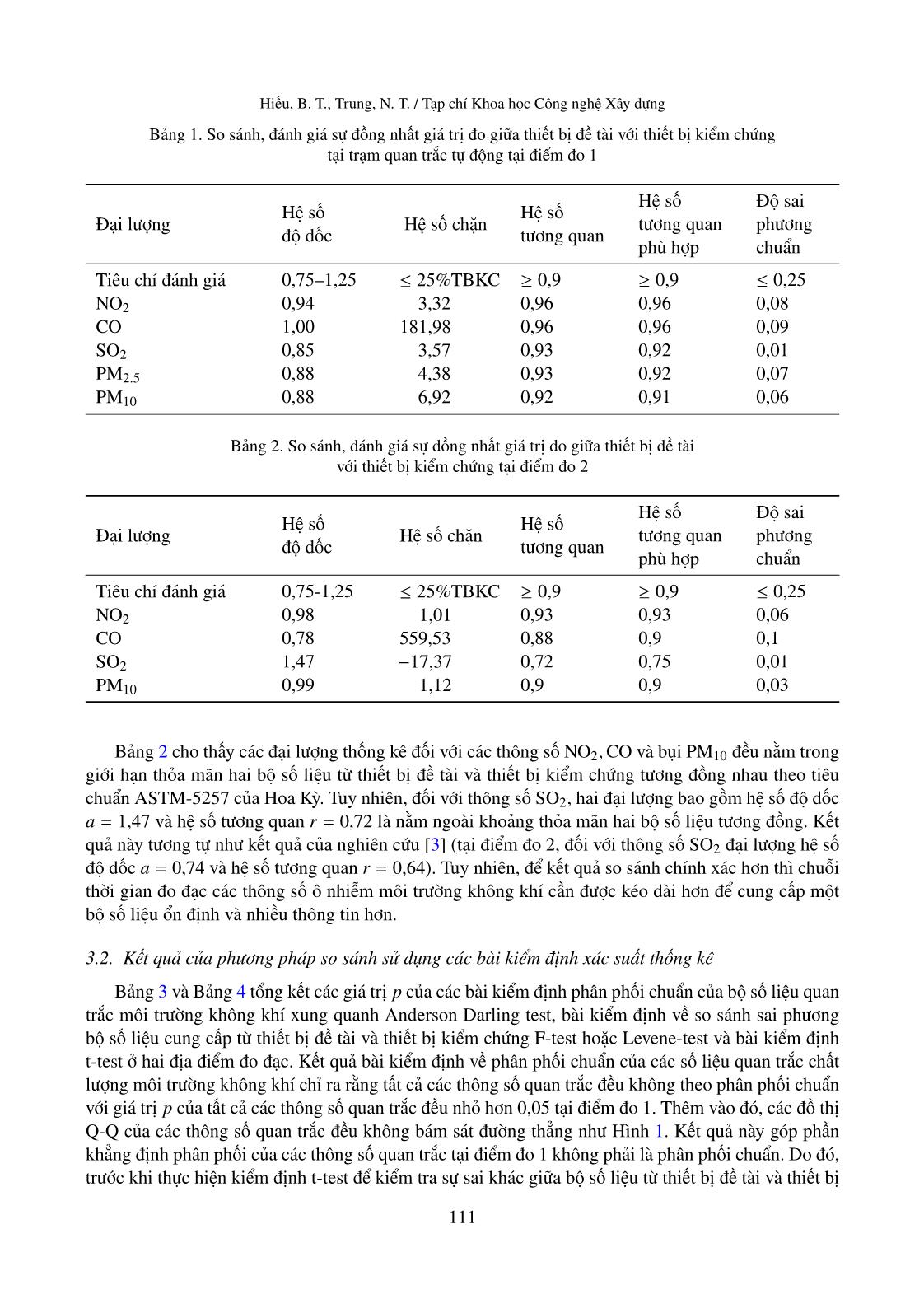 Đánh giá độ tin cậy của thiết bị giám sát chất lượng môi trường không khí trong công tác quan trắc môi trường không khí xung quanh trang 6