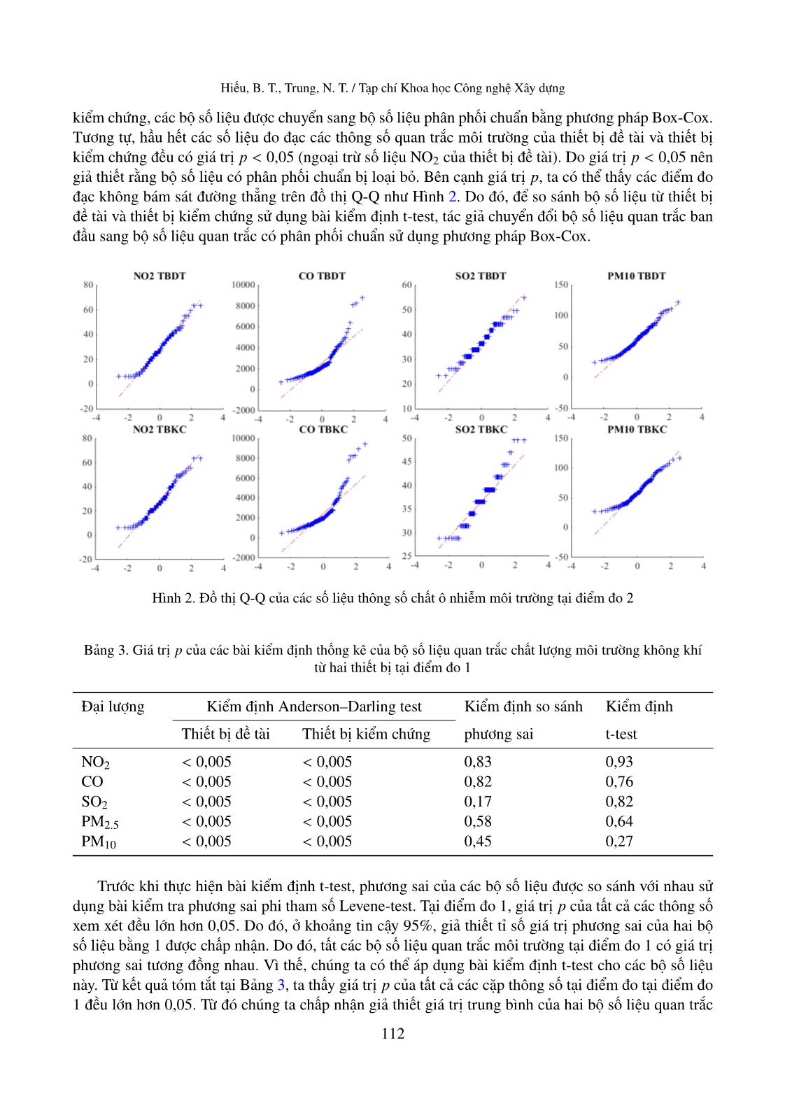 Đánh giá độ tin cậy của thiết bị giám sát chất lượng môi trường không khí trong công tác quan trắc môi trường không khí xung quanh trang 7