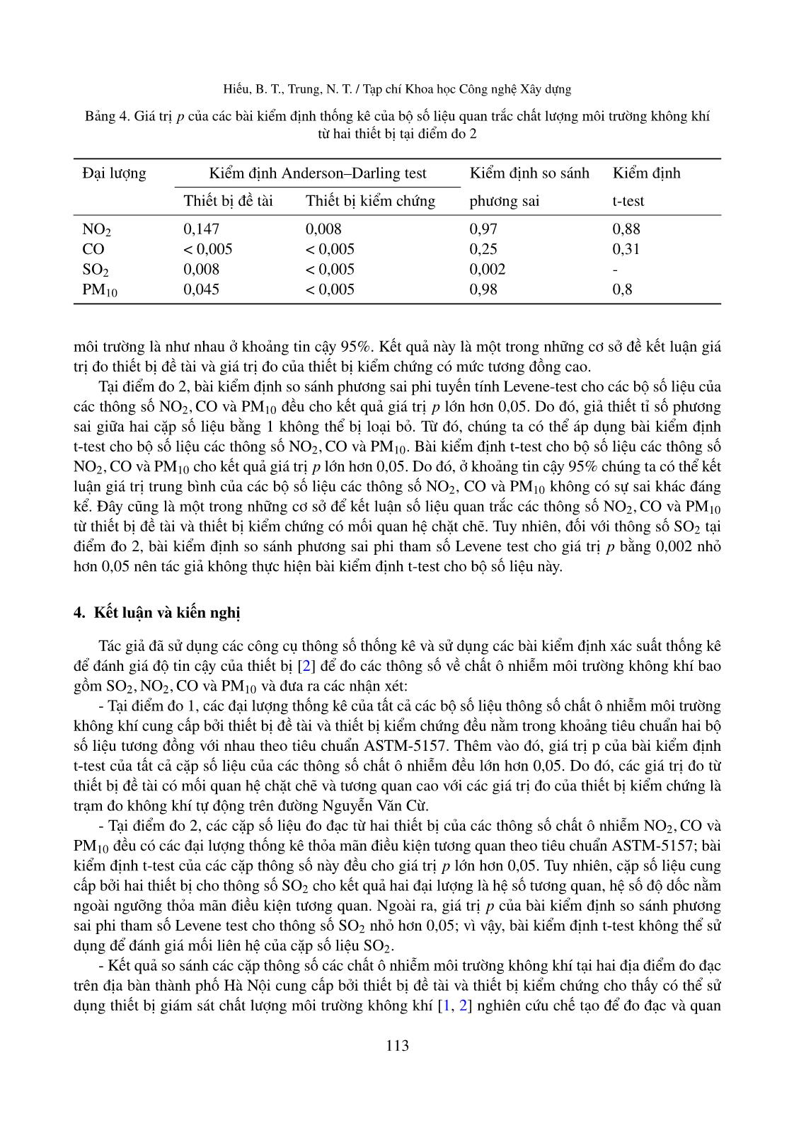 Đánh giá độ tin cậy của thiết bị giám sát chất lượng môi trường không khí trong công tác quan trắc môi trường không khí xung quanh trang 8