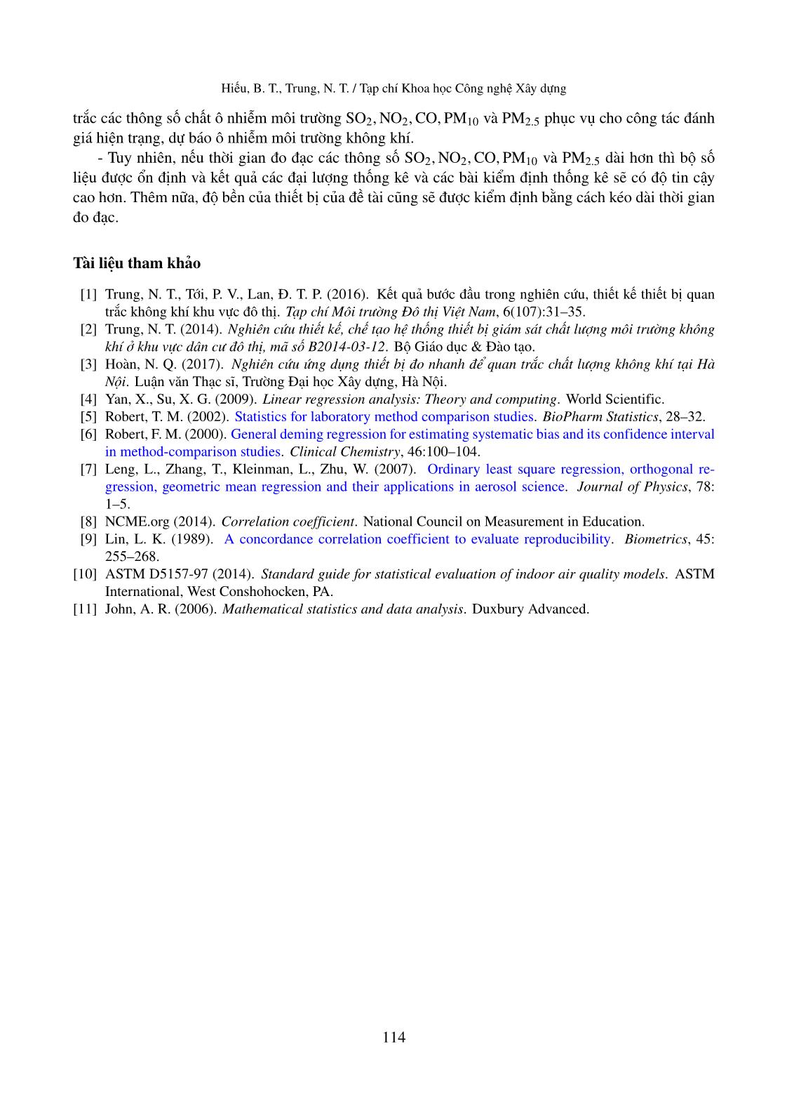 Đánh giá độ tin cậy của thiết bị giám sát chất lượng môi trường không khí trong công tác quan trắc môi trường không khí xung quanh trang 9