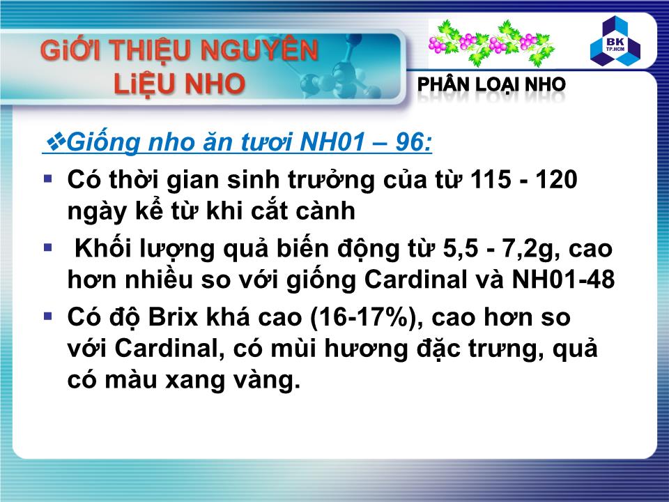 Đề tài Nguyên liệu nho và bảo quản nho sau thu hoạch trang 7