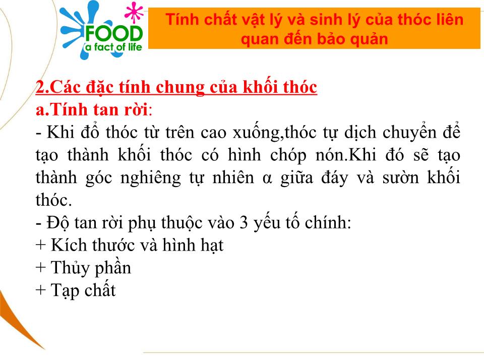 Bài giảng Bảo quản thóc sau thu hoạch trang 9