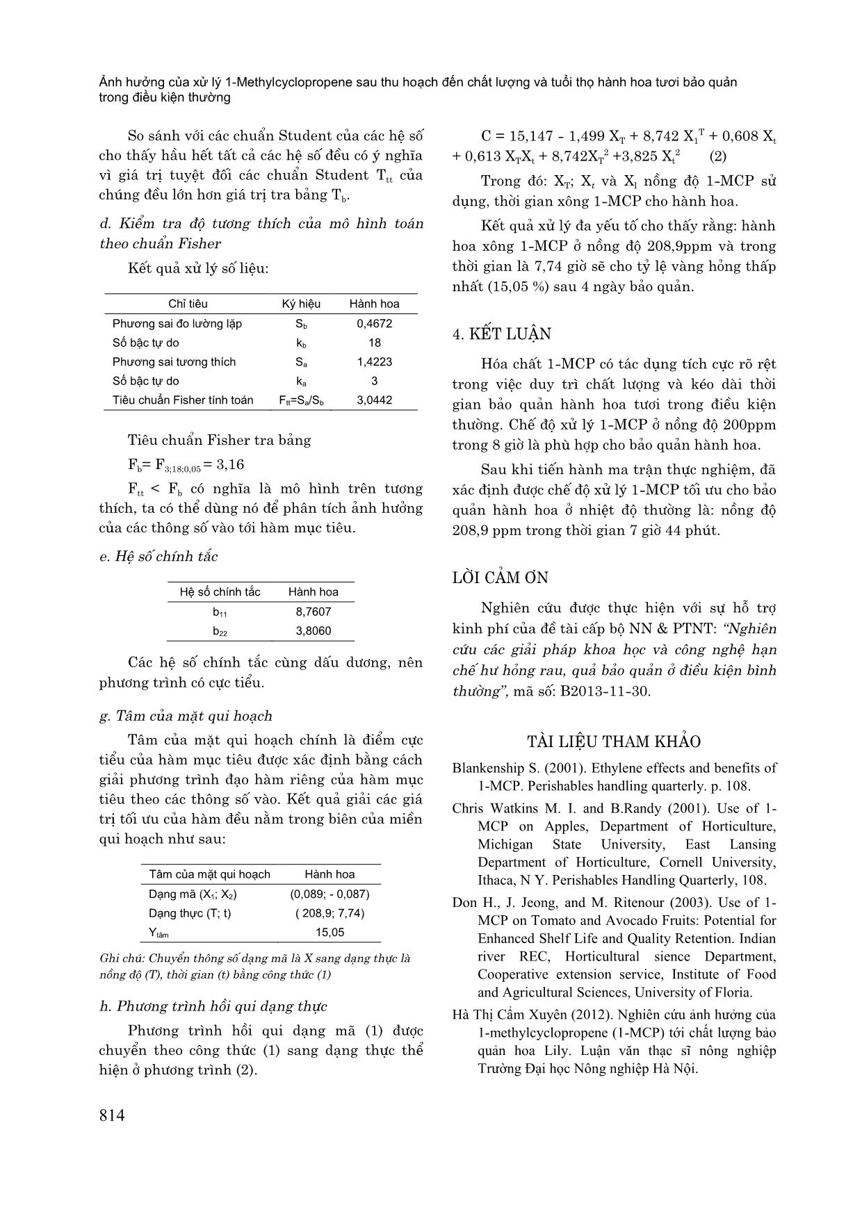 Ảnh hưởng của xử lý 1-Methylcyclopropene sau thu hoạch đến chất lượng và tuổi thọ hành hoa tươi bảo quản trong điều kiện thường trang 9