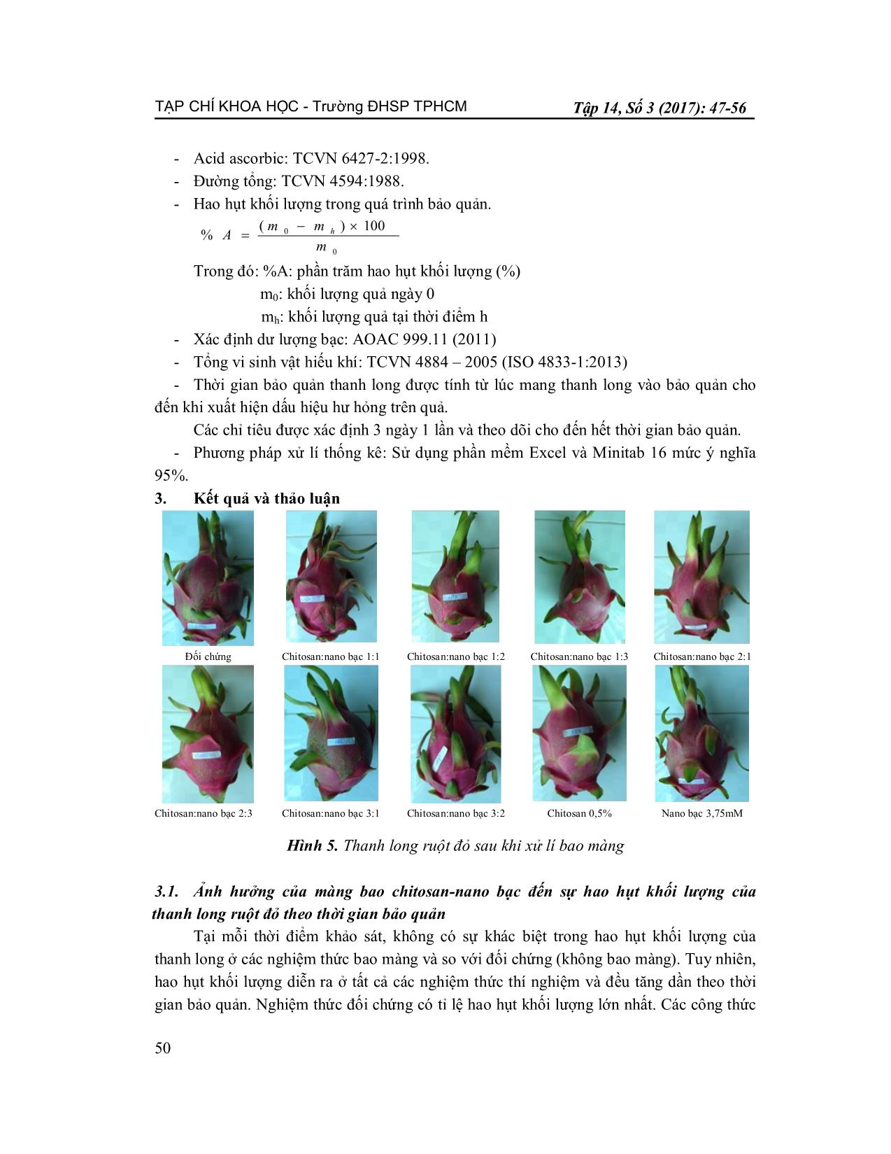 Nghiên cứu ứng dụng màng Chitosan-nano bạc trong bảo quản nhằm nâng cao chất lượng thanh long sau thu hoạch trang 4
