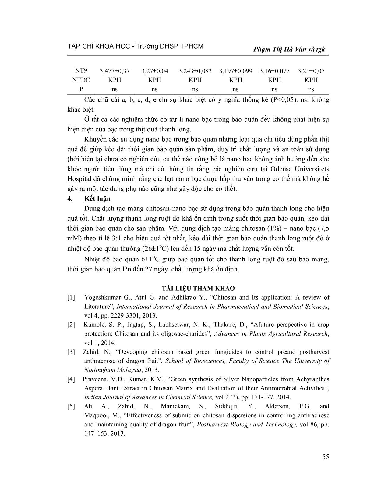 Nghiên cứu ứng dụng màng Chitosan-nano bạc trong bảo quản nhằm nâng cao chất lượng thanh long sau thu hoạch trang 9