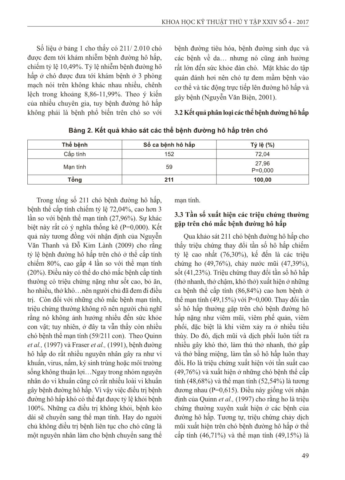 Khảo sát bệnh đường hô hấp do vi khuẩn ở chó tại Thành phố Cần Thơ trang 4