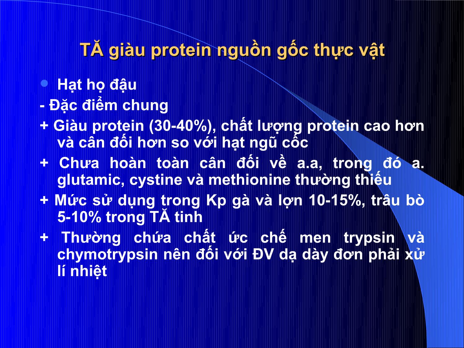 Bài giảng Thức ăn chăn nuôi - Chương 3: Thức ăn giàu Protein trang 3