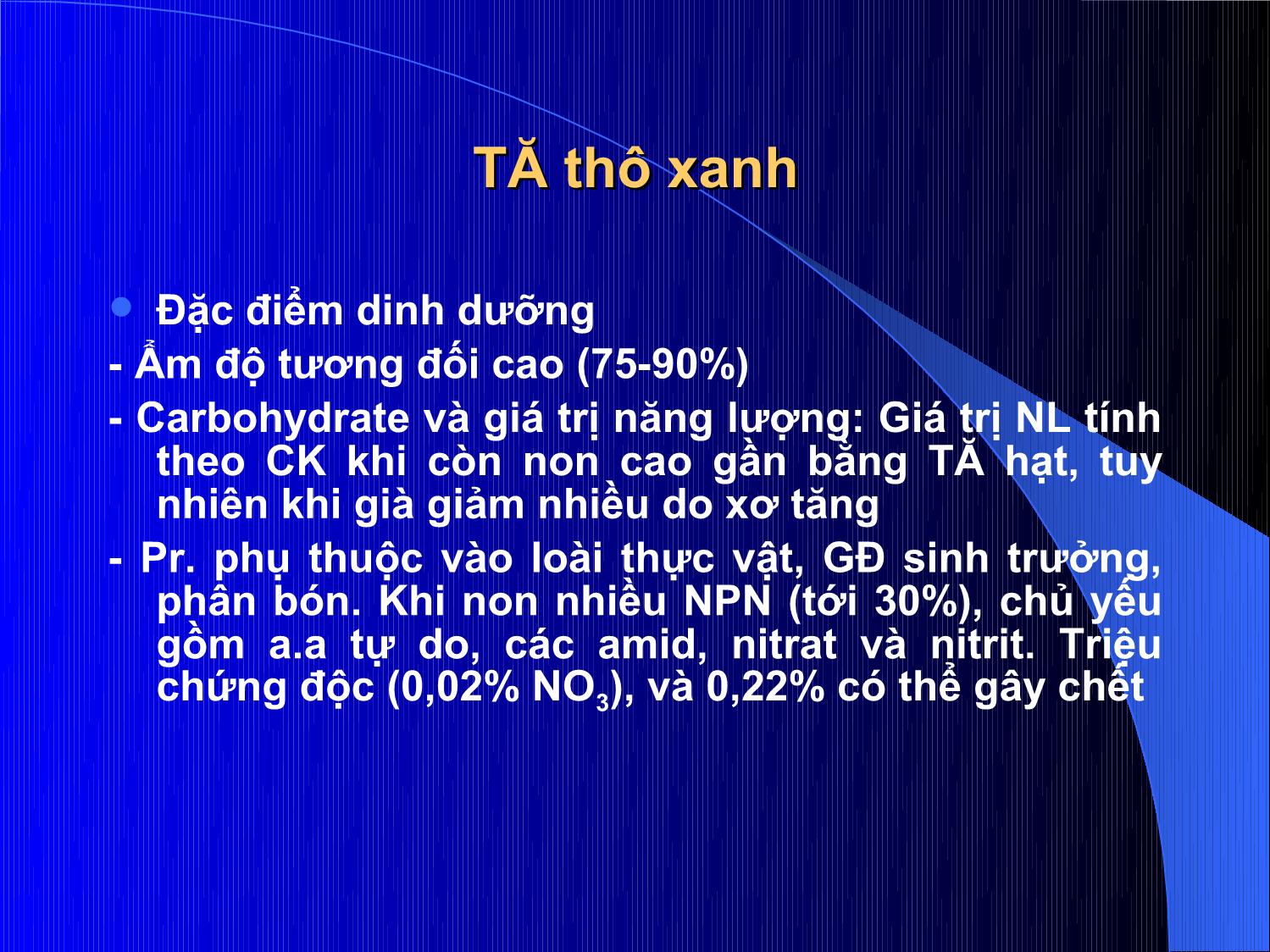 Bài giảng Thức ăn chăn nuôi - Chương 4: Thức ăn thô trang 3