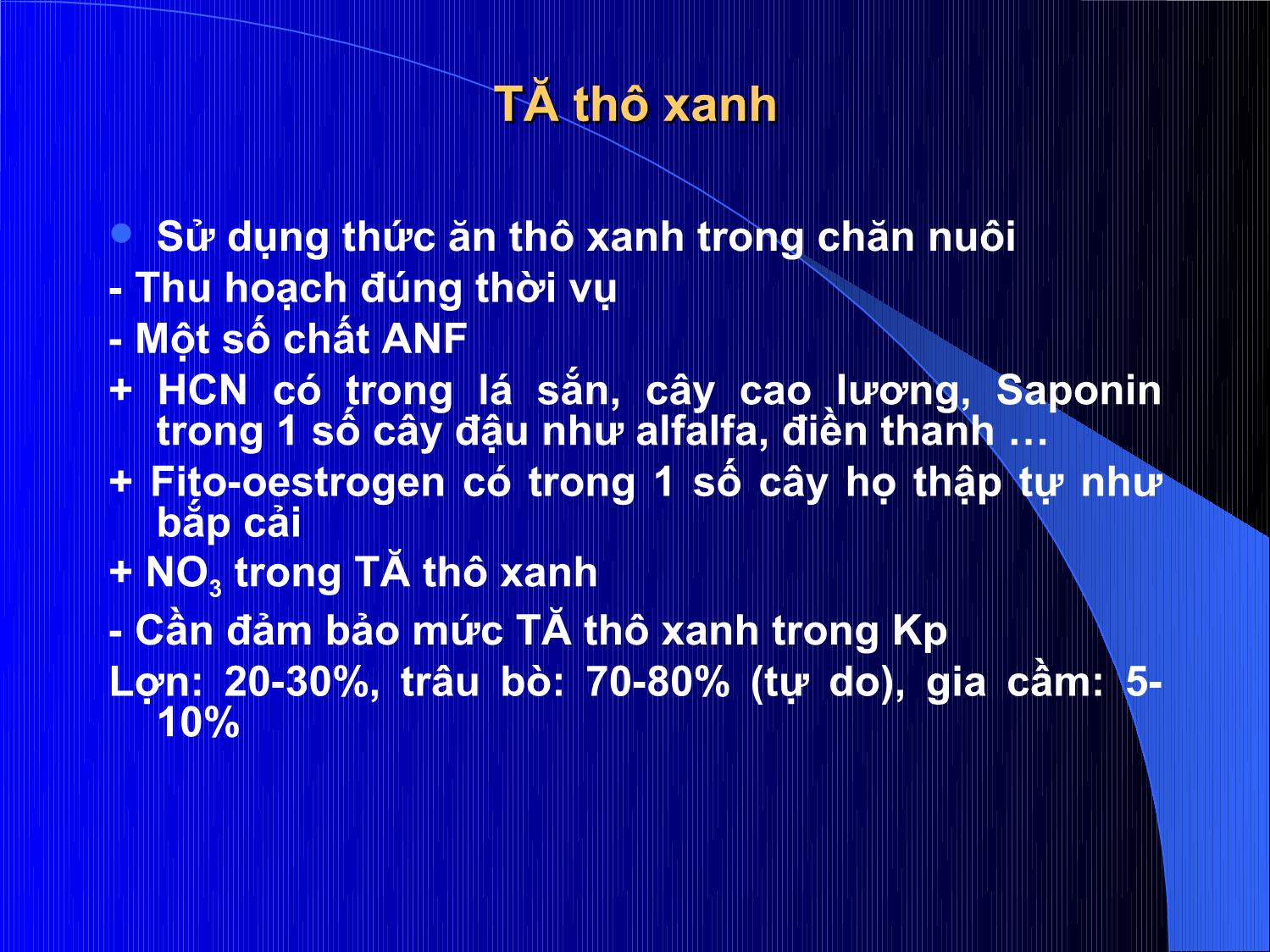 Bài giảng Thức ăn chăn nuôi - Chương 4: Thức ăn thô trang 8