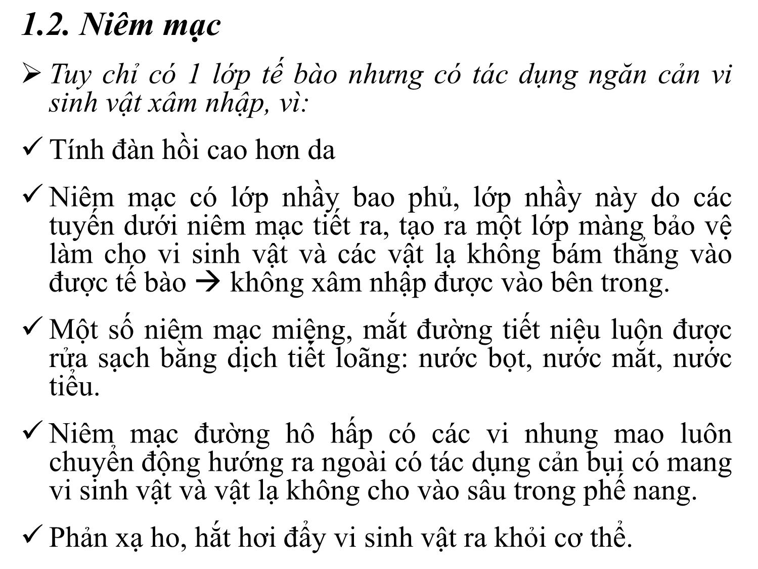 Bài giảng Miễn dịch học thú y - Chương 2: Miễn dịch tự nhiên không đặc hiệu trang 10