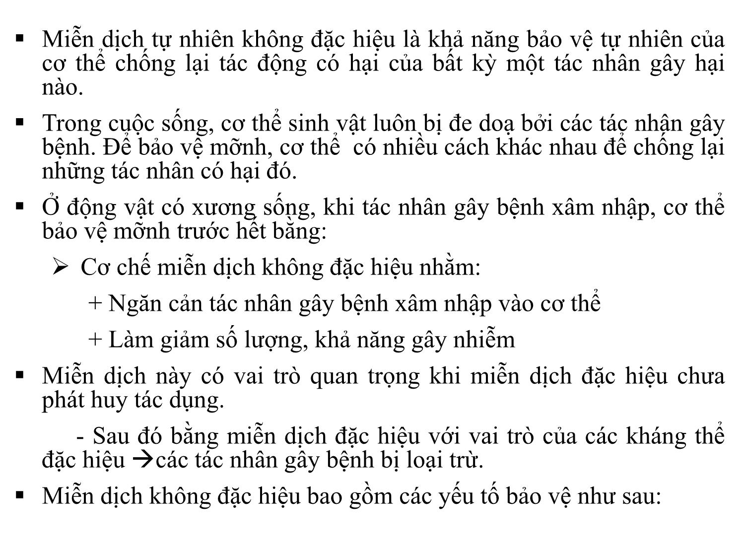 Bài giảng Miễn dịch học thú y - Chương 2: Miễn dịch tự nhiên không đặc hiệu trang 3