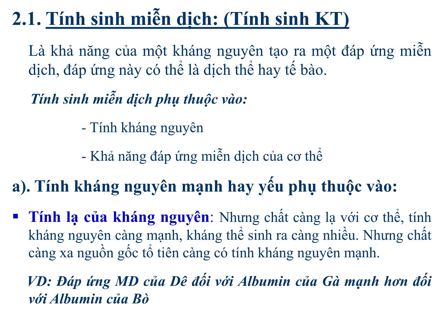 Bài giảng Miễn dịch học thú y - Chương III: Kháng nguyên trang 4