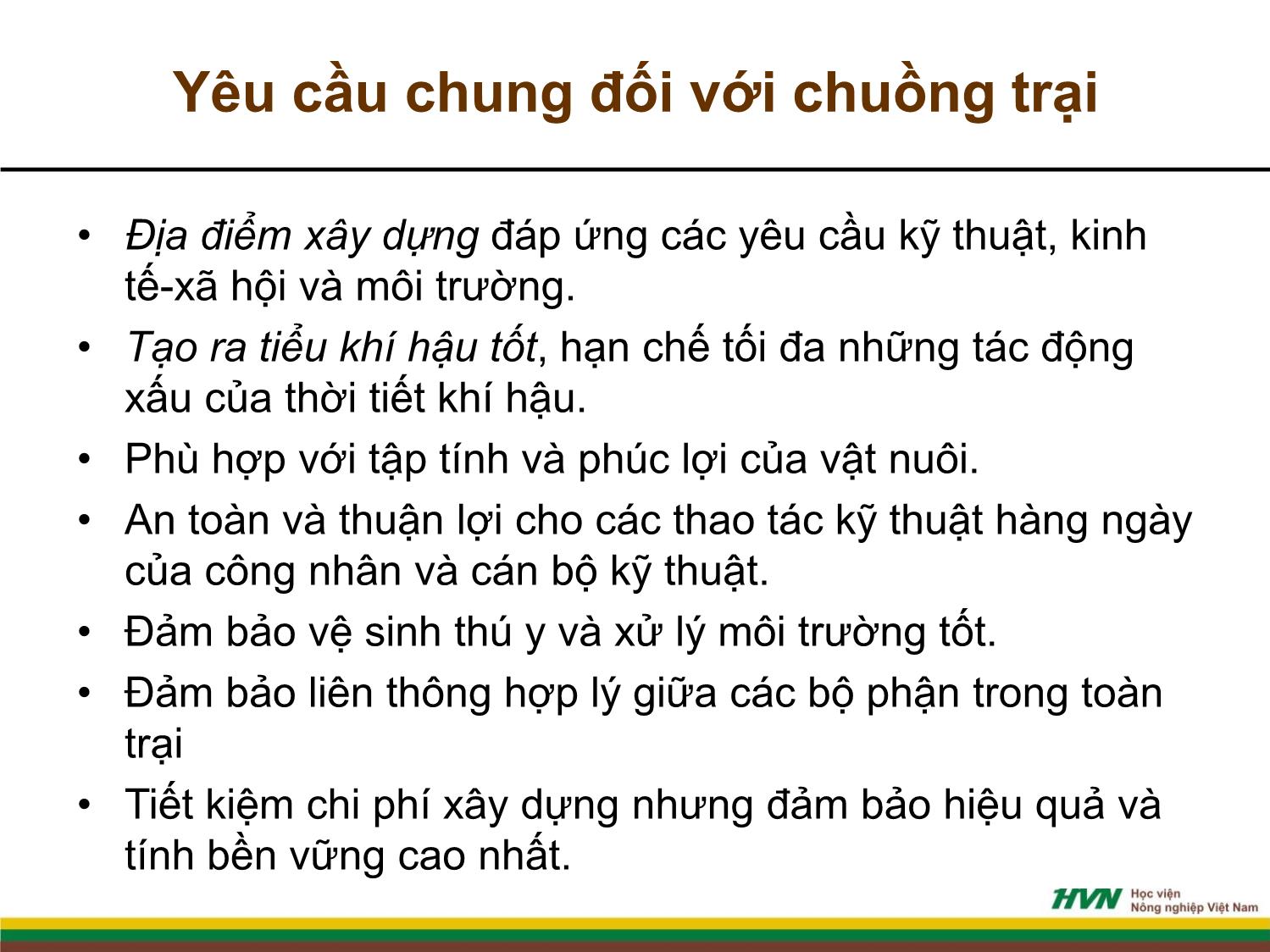 Bài giảng Chăn nuôi trâu bò - Chương 3: Chuồng trại chăn nuôi trâu bò trang 4