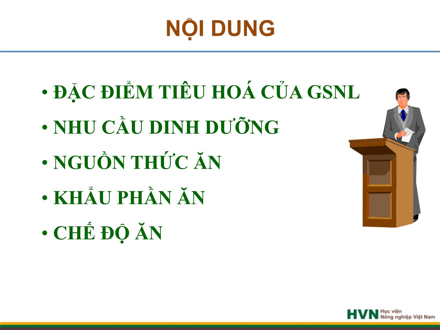 Bài giảng Chăn nuôi trâu bò - Chương 2, Tiết 1: Dinh dưỡng và thức ăn trang 2