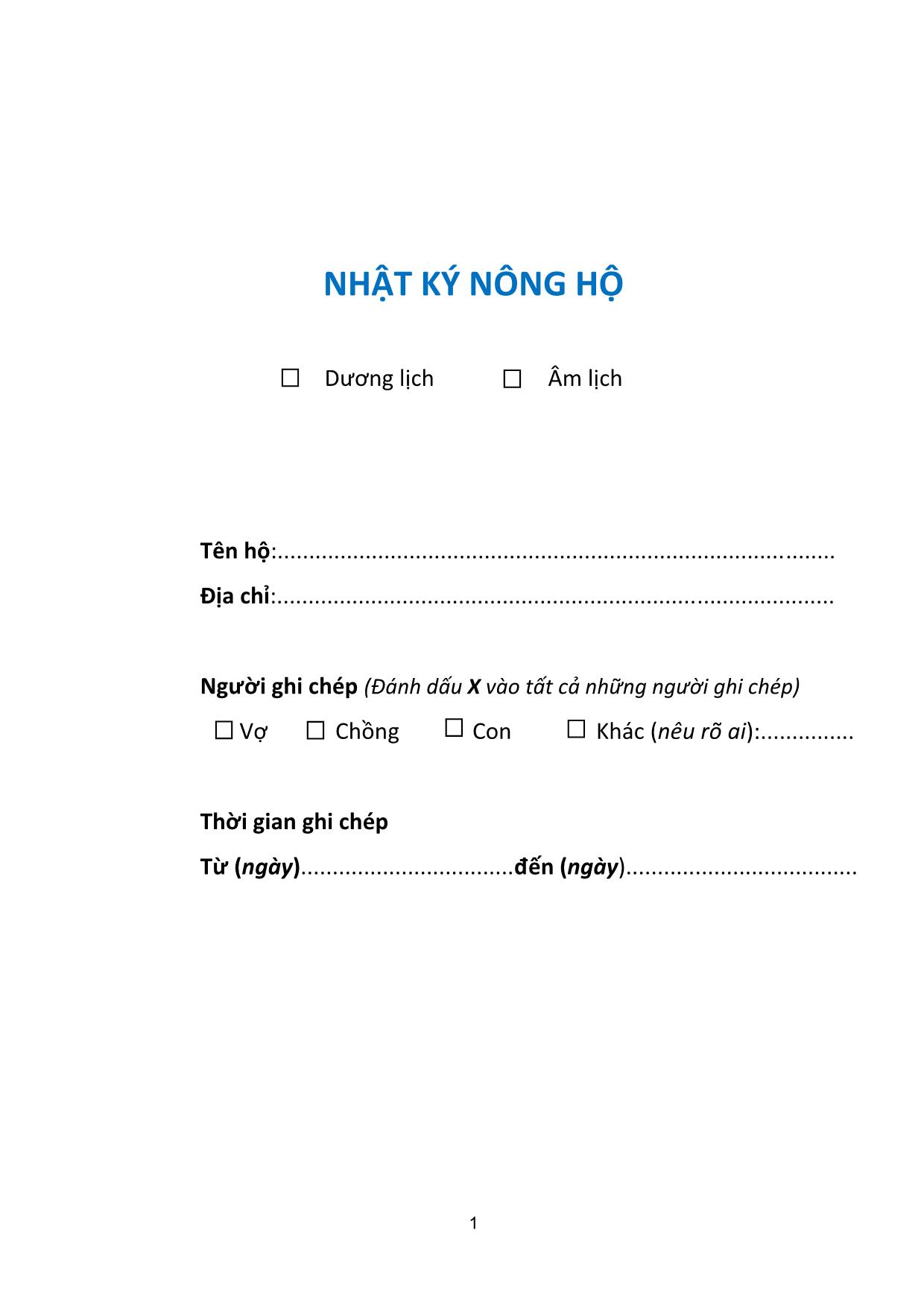 Nhật ký nông hộ trang 2