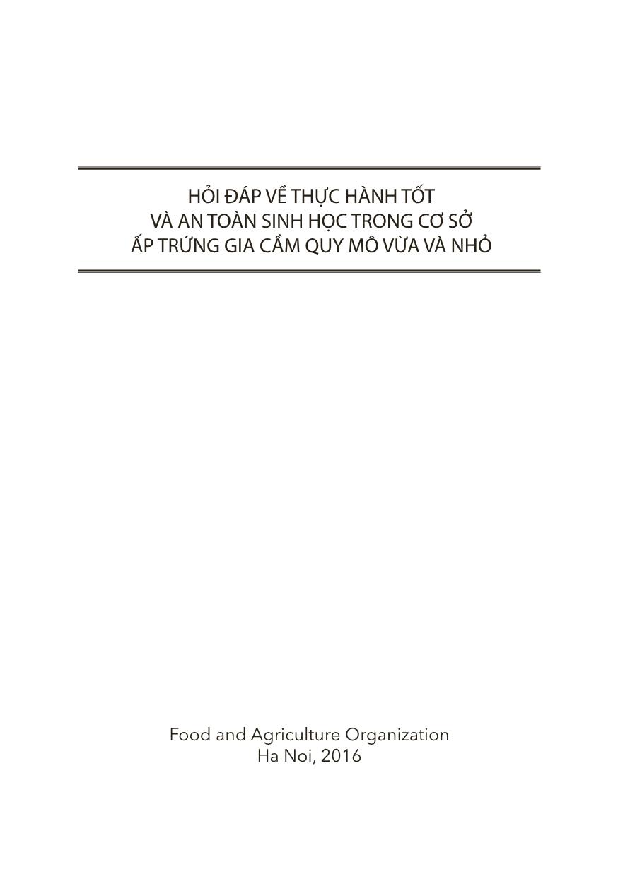 Hỏi đáp về thực hành tốt và an toàn sinh học trong cơ sở ấp trứng gia cầm quy mô vừa và nhỏ trang 3