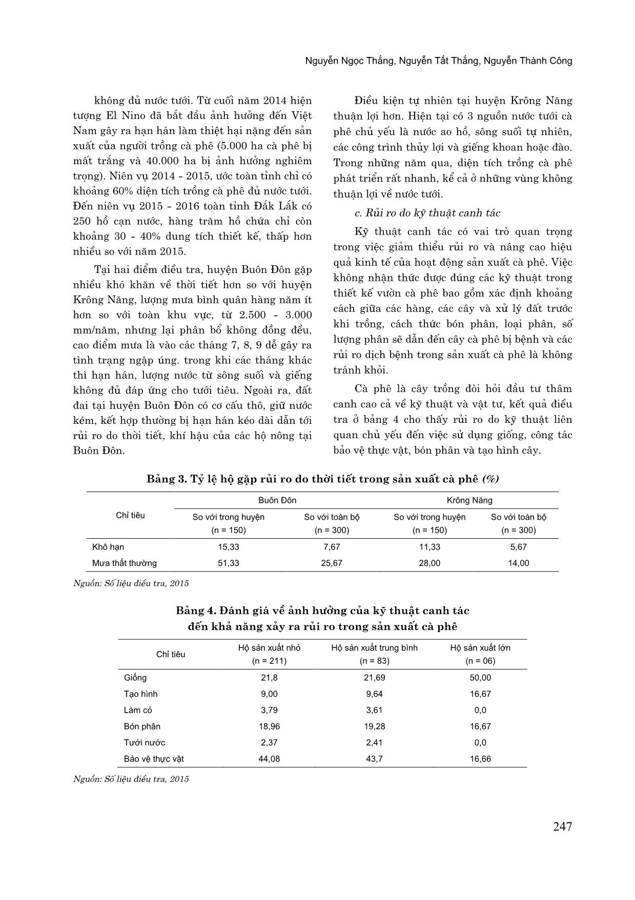 Phân tích rủi ro trong sản xuất cà phê của các hộ nông dân trên địa bàn tỉnh Đắk Lắk trang 5